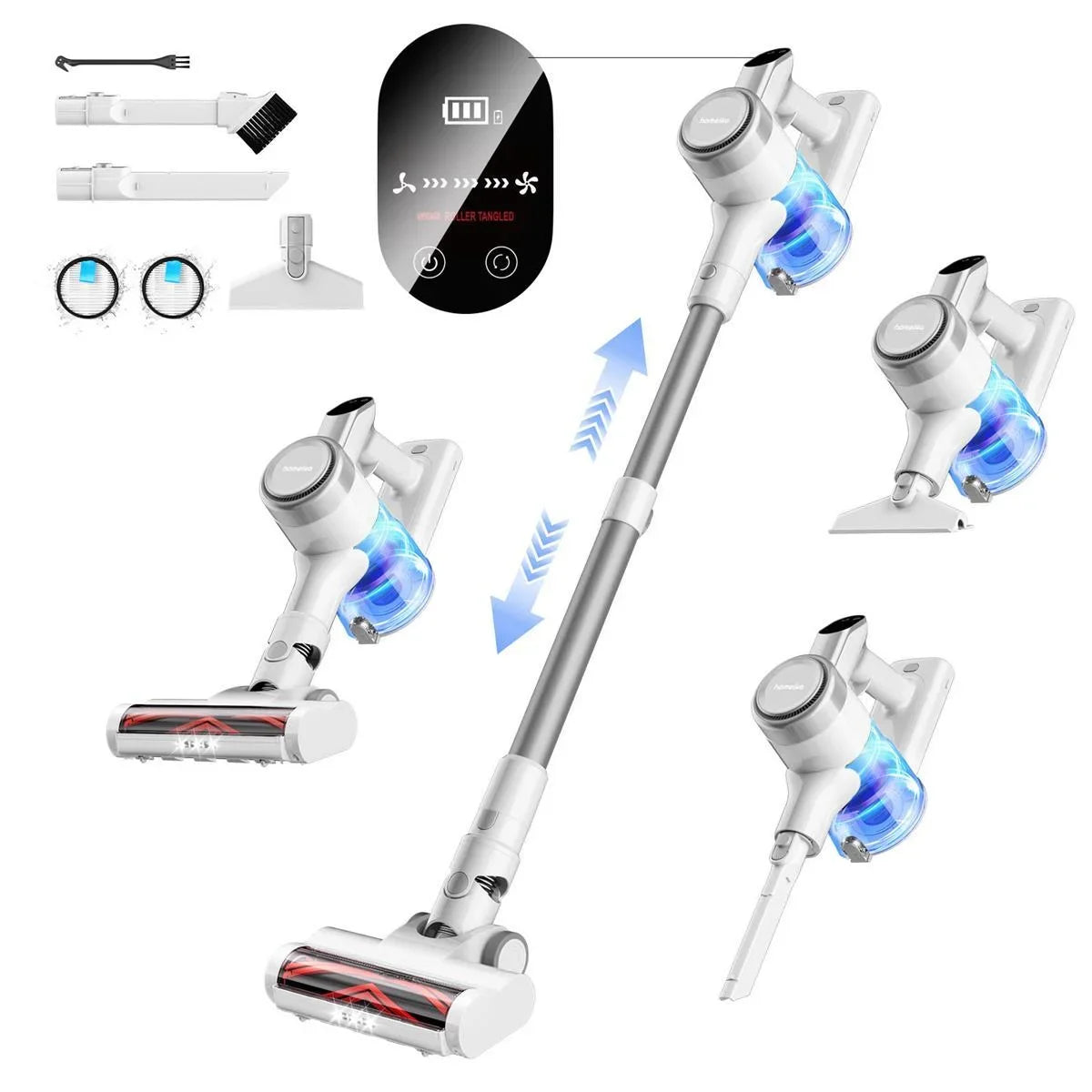 Homeika Cordless Stick Vacuum – 23KPa Suction, 48min Battery
